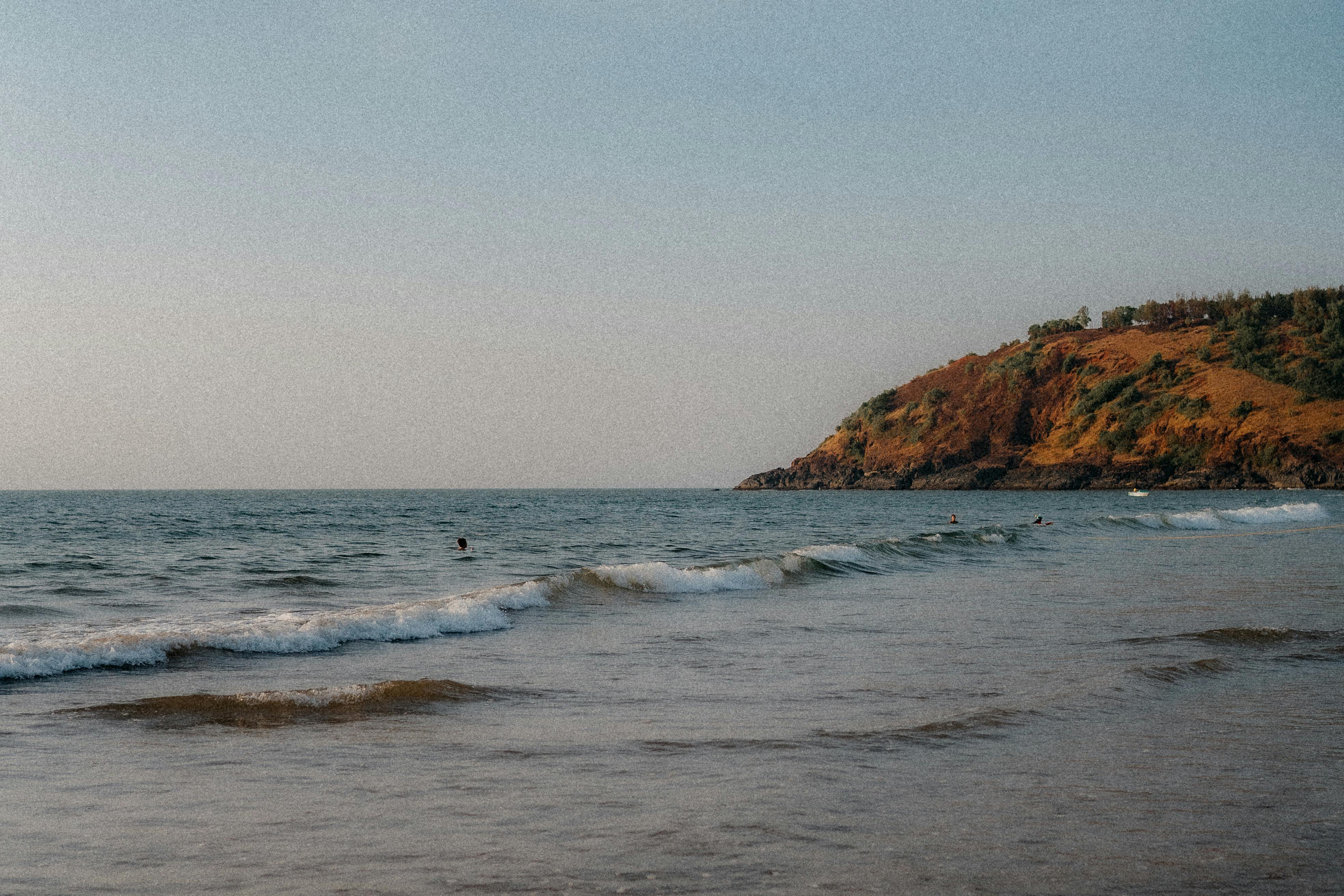 Waves on a serene beach